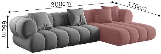 Aroma Homes Modern Cloud Modular Sofa Set - Ultra Soft Bouclé Fabric Sectional Couch (Brown, Chaise) - Image 4